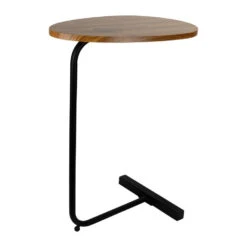 QUVIO Bijzettafel Ovaal - 30 X 45 X 60 Cm - Bruin