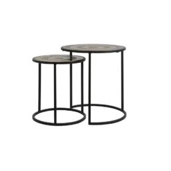 Bijzettafel Kome - Zwart/Antiek Brons - Ø50cm