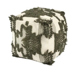 Hoyz Collection - Poef P611 Groen/grijs - 45x25x45