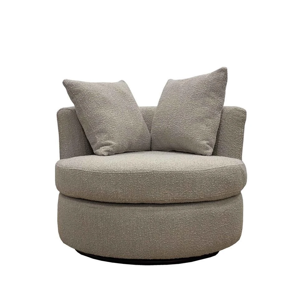 Loveseat Rond - Taupe - Stof - 94x88x84cm - Thony 1 Loveseat Rond - Taupe - Stof - 94x88x84cm - Thony
