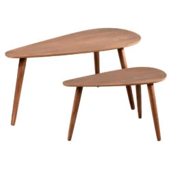 Home & Styling Bijzettafel Set - 2-delig - Lichtbruin - MDF Hout