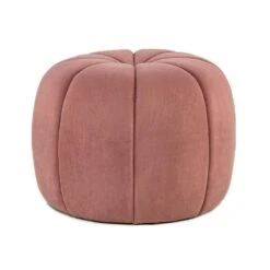 Pouf In Roze Fluweel Met Strepen