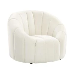 MALUNG - Fauteuil - Crème - Fluweel