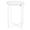 Merkloos Giftdecor Bijzettafel/koffietafel - Wit - Metaal - D35 Cm X H50 Cm