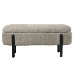 Opbergbank Stof Taupe - Met Opbergruimte - 108x41x48cm - Vieve