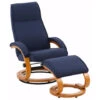 Paris - Fauteuil + Kruk Donkerblauwe Stoffen