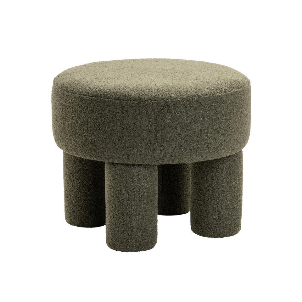 Poef Demi - Bouclé Groen 1 Poef Demi - Bouclé Groen