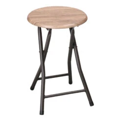 Merkloos Urban Living Krukje - Metaal/hout - D30 X H45 Cm - Opvouwbaar