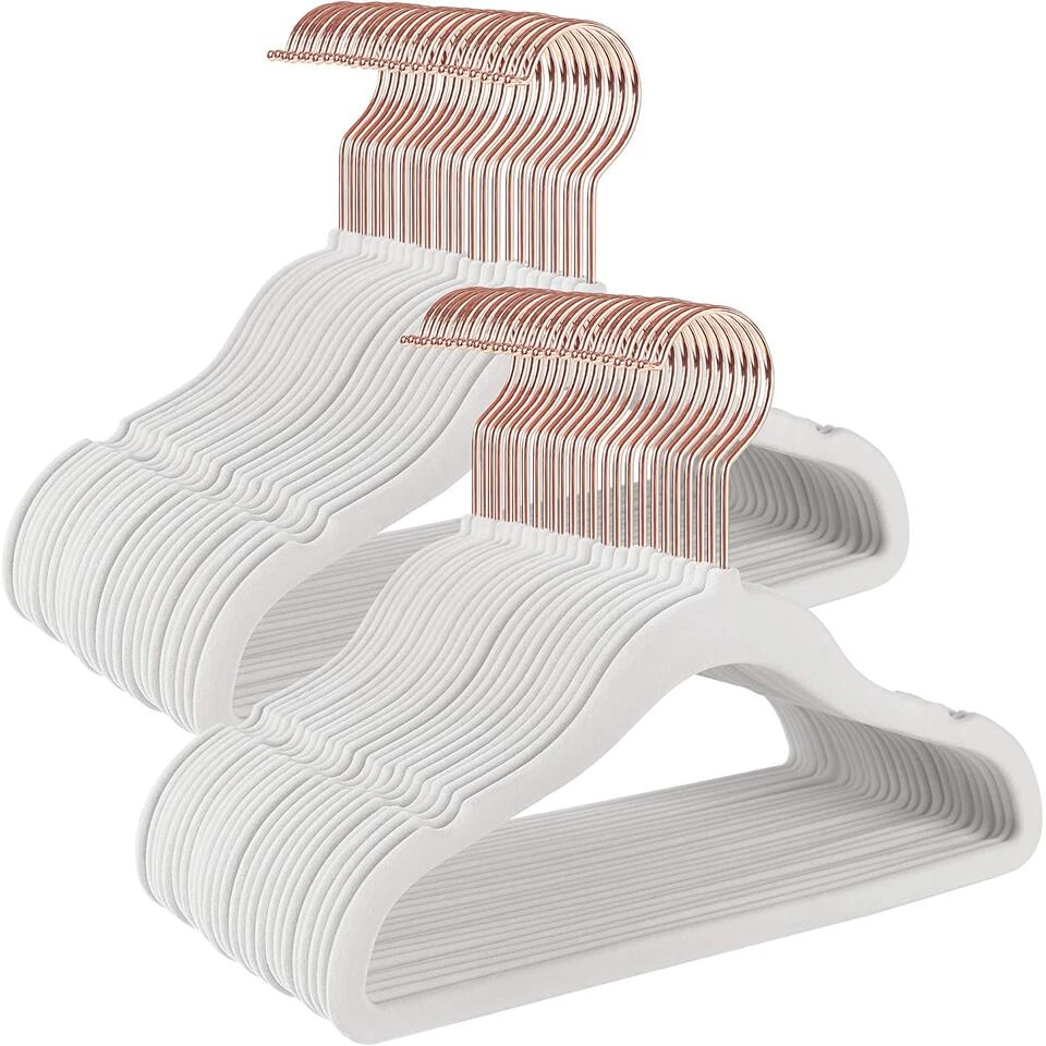 Kledinghangers Voor Kinderen - Set Van 50 - Fluweel - Anti-Slip - Wit 1 Kledinghangers Voor Kinderen - Set Van 50 - Fluweel - Anti-Slip - Wit