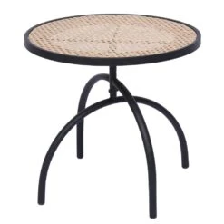 Bijzettafel Van Metaal En Rotan