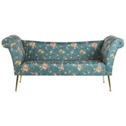 NANTILLY - Chaise Longue - Blauw - Symmetrisch - Fluweel
