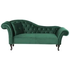 LATTES - Chaise Longue - Groen - Linkerzijde - Fluweel