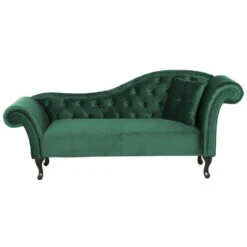 LATTES - Chaise Longue - Groen - Rechterzijde - Fluweel