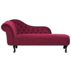 NIMES - Chaise Longue - Rood - Linkerzijde - Fluweel