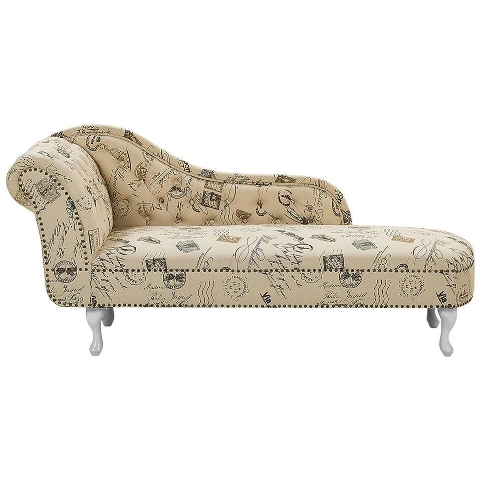 NIMES - Chaise Longue - Beige - Linkerzijde - Polyester 1 NIMES - Chaise Longue - Beige - Linkerzijde - Polyester