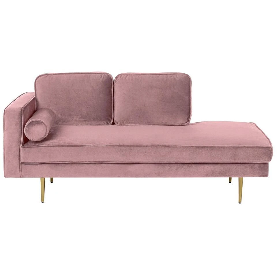 MIRAMAS - Chaise Longue - Roze - Linkerzijde - Fluweel 1 MIRAMAS - Chaise Longue - Roze - Linkerzijde - Fluweel