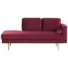 MIRAMAS - Chaise Longue - Rood - Rechterzijde - Fluweel
