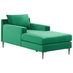 GUERET - Chaise Longue - Groen - Symmetrisch - Fluweel