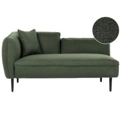 CHEVANNES - Chaise Longue - Donkergroen - Linkszijdig - Polyester