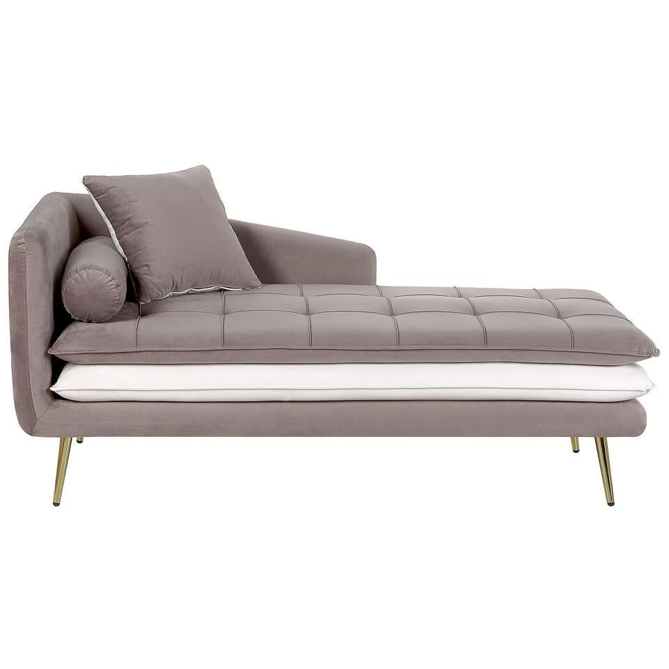 GONESSE - Chaise Longue - Bruin - Linkerzijde - Polyester 1 GONESSE - Chaise Longue - Bruin - Linkerzijde - Polyester