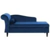 LUIRO - Chaise Longue - Blauw - Linkerzijde - Fluweel