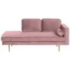 MIRAMAS - Chaise Longue - Roze - Rechterzijde - Fluweel