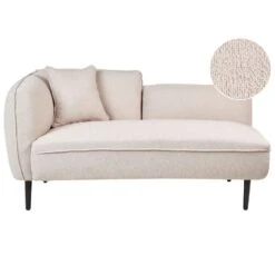 CHEVANNES - Chaise Longue - Beige - Linkszijdig - Polyester
