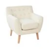 MOTALA - Chesterfield Fauteuil - Lichtbeige - Polyester