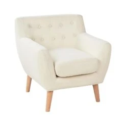 MOTALA - Chesterfield Fauteuil - Lichtbeige - Polyester
