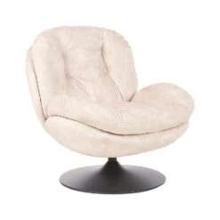 NOLVIK - Fauteuil - Beige - Fluweel