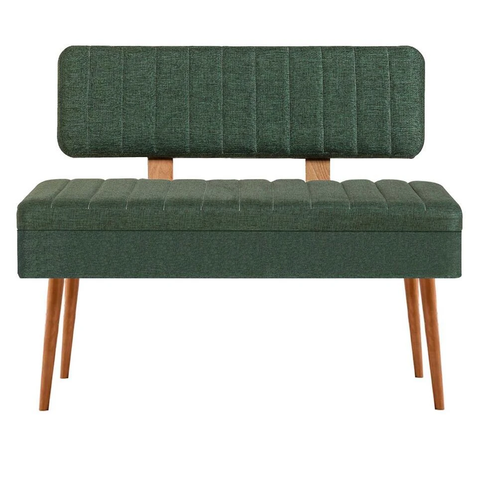 Eetkamerbank Vina - 110x40x82cm - Den/groen 1 Eetkamerbank Vina - 110x40x82cm - Den/groen