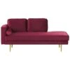 MIRAMAS - Chaise Longue - Rood - Linkerzijde - Fluweel