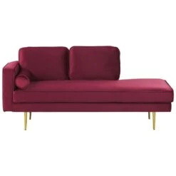 MIRAMAS - Chaise Longue - Rood - Linkerzijde - Fluweel