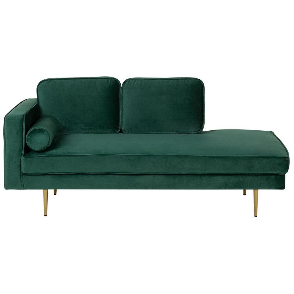 MIRAMAS - Chaise Longue - Smaragdgroen - Linkerzijde - Fluweel 1 MIRAMAS - Chaise Longue - Smaragdgroen - Linkerzijde - Fluweel