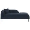 LE CRAU - Chaise Longue - Blauw - Linkerzijde - Fluweel