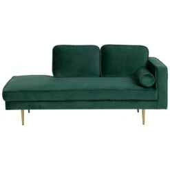 MIRAMAS - Chaise Longue - Smaragdgroen - Rechterzijde - Fluweel