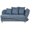 MERI II - Chaise Longue Met Opbergruimte - Blauw - Rechts - Fluweel