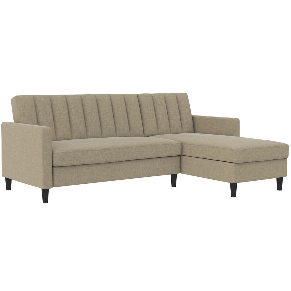 Celine - 3-zits Hoekslaapbank In Cappuccino Stof 1 Celine - 3-zits Hoekslaapbank In Cappuccino Stof