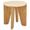Bijzettafel Travertinlook Rond - 50x50x50cm - Derk
