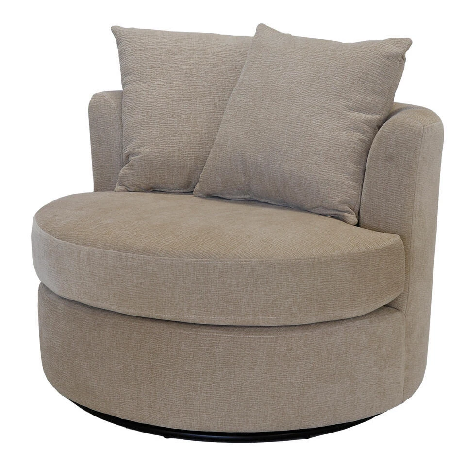 Fauteuil Taupe Stof - Zithoogte 45cm - Thony Luxe 1 Fauteuil Taupe Stof - Zithoogte 45cm - Thony Luxe