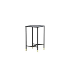 Fjôrd Bijzettafel Zwart Glas - 40x40x70cm - Dipp