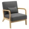 CLP Fauteuil Hibbing Natura Frame - Hout - Donkergrijs