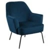 Fauteuil Blauw Stof - 75x75x83cm - Naven