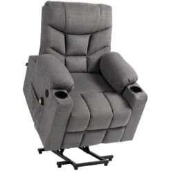 CLP Fauteuil Andover Zwart Frame - Stof - Grijs