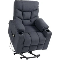 CLP Fauteuil Andover Zwart Frame - Stof - Donkergrijs