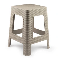 Merkloos Plasticforte Rotan Opstapje/krukje - Kunststof - Beige