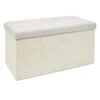Home Deco Poef Fishbone - Opbergbox - Beige/grijs - 76 X 38 Cm