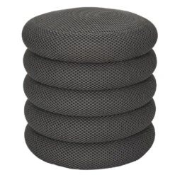 Home Deco Factory Poef/krukje - Boucle - Grijs - D37 X H44 Cm