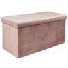Home Deco Poef Velvet - Opbergbox - Oud Roze - 76 X 38 Cm