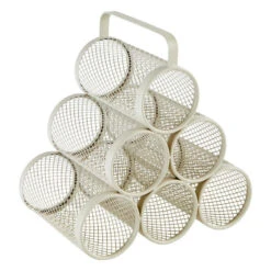 5Five Wijnrek - Metaal - Voor 6 Flessen - Beige - 28 X 18 X 25 Cm